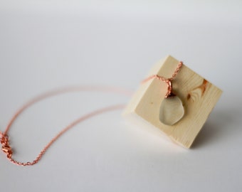 Sea Glass Copper Necklace - Nature Necklace - Organic Necklace - Sea Glass Necklace - Copper Necklace - Minimalist