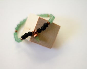 Natural Aventurine Beaded Bracelet - Green Aventurine Bracelet - Crystal Bracelet - Beaded Bracelet - Stretch Bracelet - Stacking Bracelet