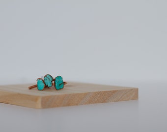 Natural Turquoise Ring - Turquoise Ring - Electroformed Ring - Copper Ring - Dainty Ring - December Birthstone - Minimalist Ring