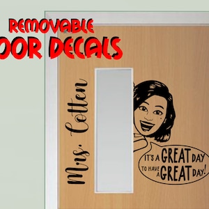 Custom Removable Door NAME Decal for Classroom or Office