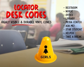 Restroom Pass Desk Cone, Classroom Management, Teacher Supplies & Gifts