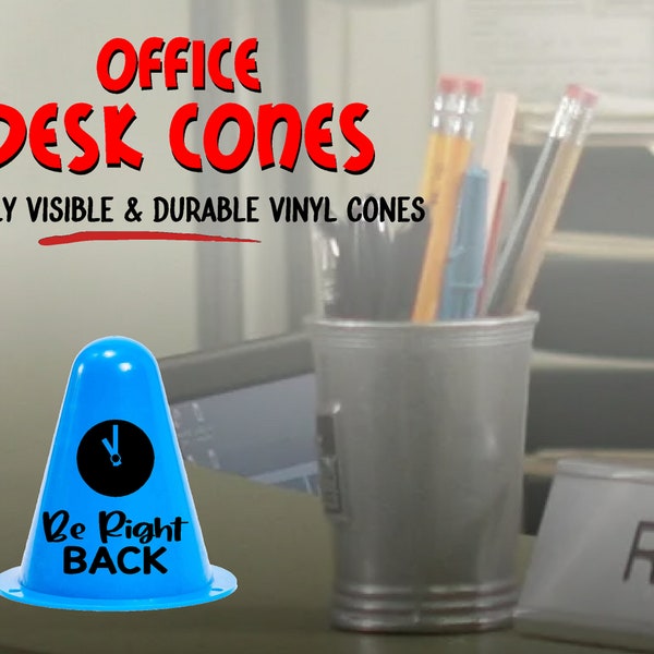 Office Receptionist Desk Cones, Sign-In, Be Back Soon, At Lunch, Closed, Office Supplies & Gifts