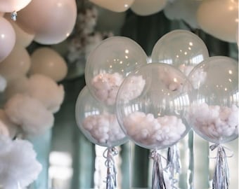 Glass/Clear Cloud Balloons: Stuffed Latex Bobo Balloons