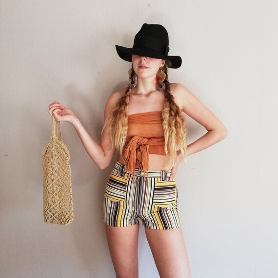 Hot pants 70s cotton high Waist size Xs S shorts B