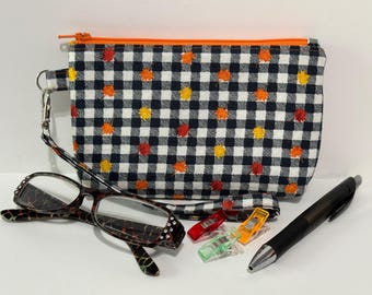 Fall Leaves zipper / notions / wristlet pouch