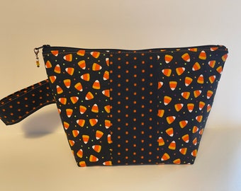 Halloween / Candy Corn Zippered Project Bag