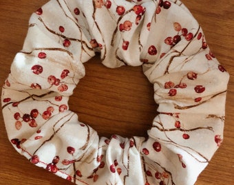 Winter / Berries Hair Scrunchie / Hair Tie