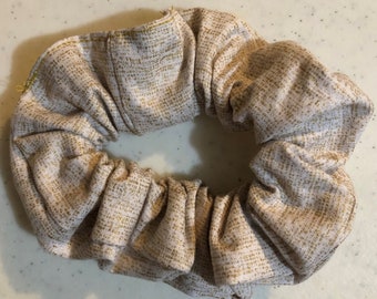 White/Gold Hair Scrunchie / Hair Tie