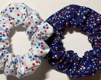 Patriotic / Red, White, and Blue Hair Scrunchies / Hair Ties
