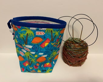 Simple Sock Project Bag - Beach Time