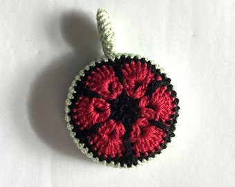 Crocheted Flower Tape Measure (Red)