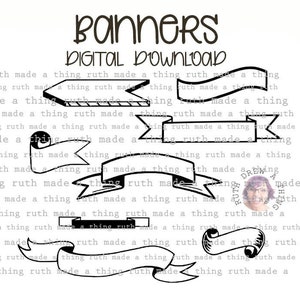 Banners SVG, Ribbon, Scroll, Cricut Silhouette Digital Cut File