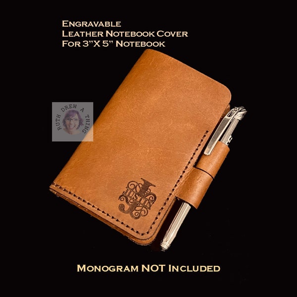 Engravable Leather Notebook Cover File