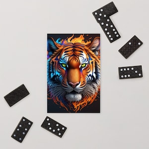 Postal Estándar de tigre azul y naranja
