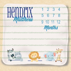 Jungle Animals Milestone Blanket Digital Design / PNG / archivo grande / Jungle Animals / Baby Boy