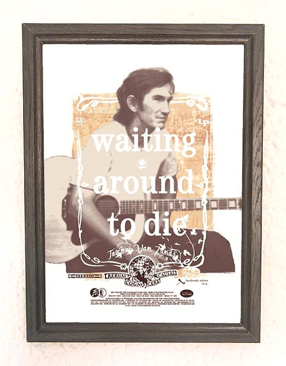 Townes Van Zandt Poster 42 X 30 Cm Screen Print Design Country