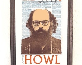 Póster de Allen Ginsberg, poesía, letra, ritmo, póster Din A3 sin marco