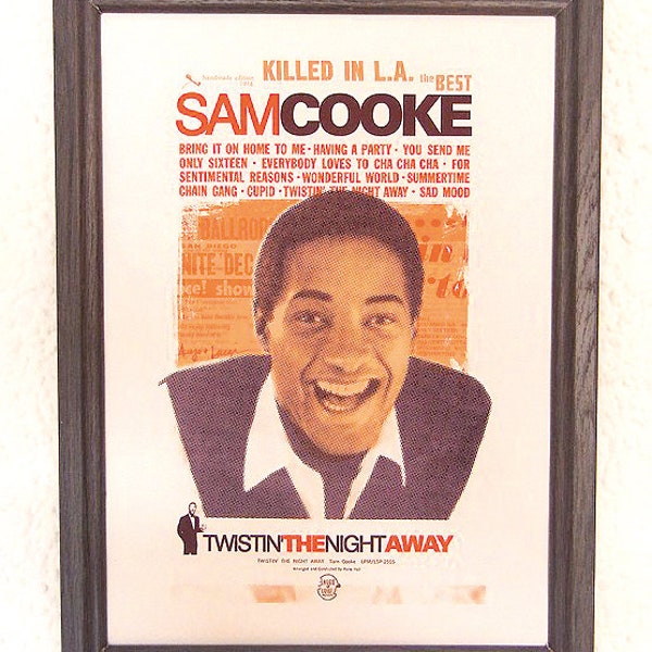 Sam Cooke Poster Siebdruck Design, 50's, 60's, Soul,