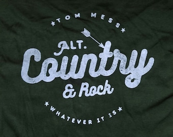 Camiseta Alt. Country & Rock Diseño retro, serigrafía, Western, serigrafía, Tom Mess