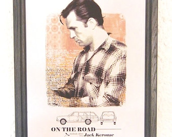 Póster de Jack Kerouac en 3 tamaños, sin marco, Beat, lírica, poesía, en la carretera, bukowski