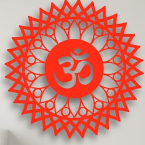 Om Mandala Art Wall Decor | Sacred Wall Art | Pine Wood MDF | Golden or Black Acrylic | Spiritual Home Decor | Yoga Room Decor