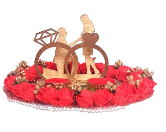 Customised Wedding Ring Platter/Tray/Engagement Ring Platter/Holder/Box with 2 Ring Holder for Ring Ceremony / Event / Wedding