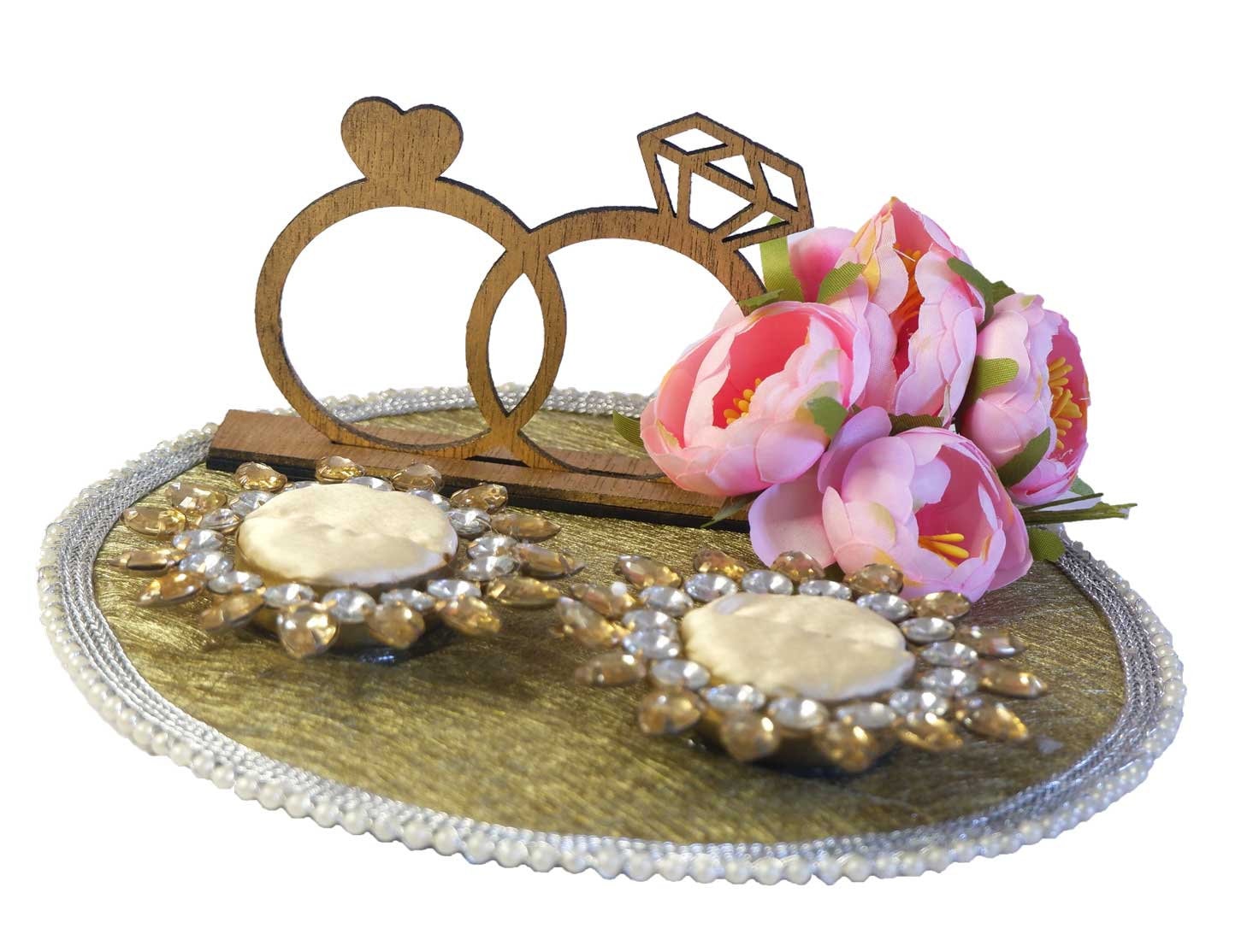 Engagement Ring Platter WITH SMALL GANESH /Engagement Ring Stand