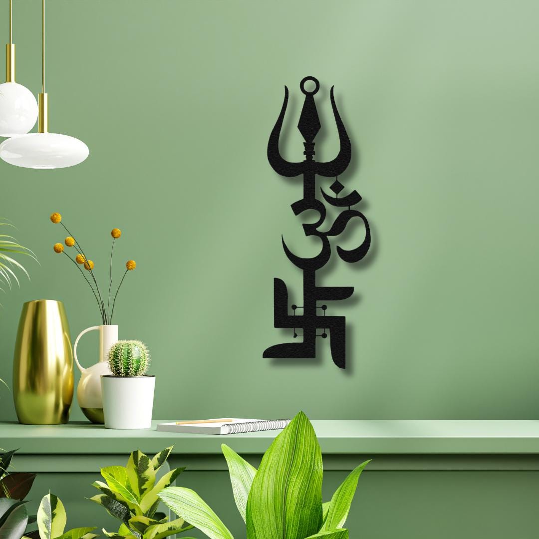 Buy Swastik, Trishool \u0026 Om Wall Decor – Hindu Temple Handcrafted Spiritual  Symbols | Wood Wall Art Online in India - Etsy, image size:1080x1080