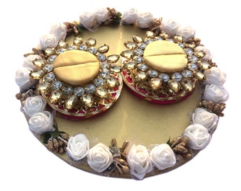 Wedding Ring Platter/Tray/Engagement Ring Platter/Holder/Box with 2 Ring Holder for Ring Ceremony / Event / Wedding
