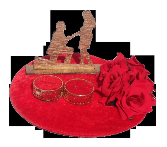 Buy Creative Handicraft- Engagement Ring Platter,Ring Ceremony,Ring Tray, Ring  Platter,Rakhi Plate,New Designs of Ring Plate (Round Platter),Ring Ceremony,Ring  Plate with Flowers Online at Low Prices in India - Amazon.in