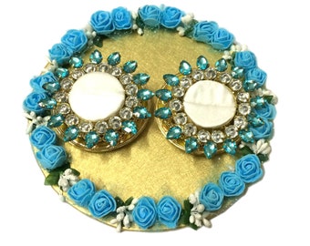 Engagement Tray Wedding Engagement Ring Platter/Holder/Box with 2 Ring Holder for Ring Ceremony / Event / Wedding