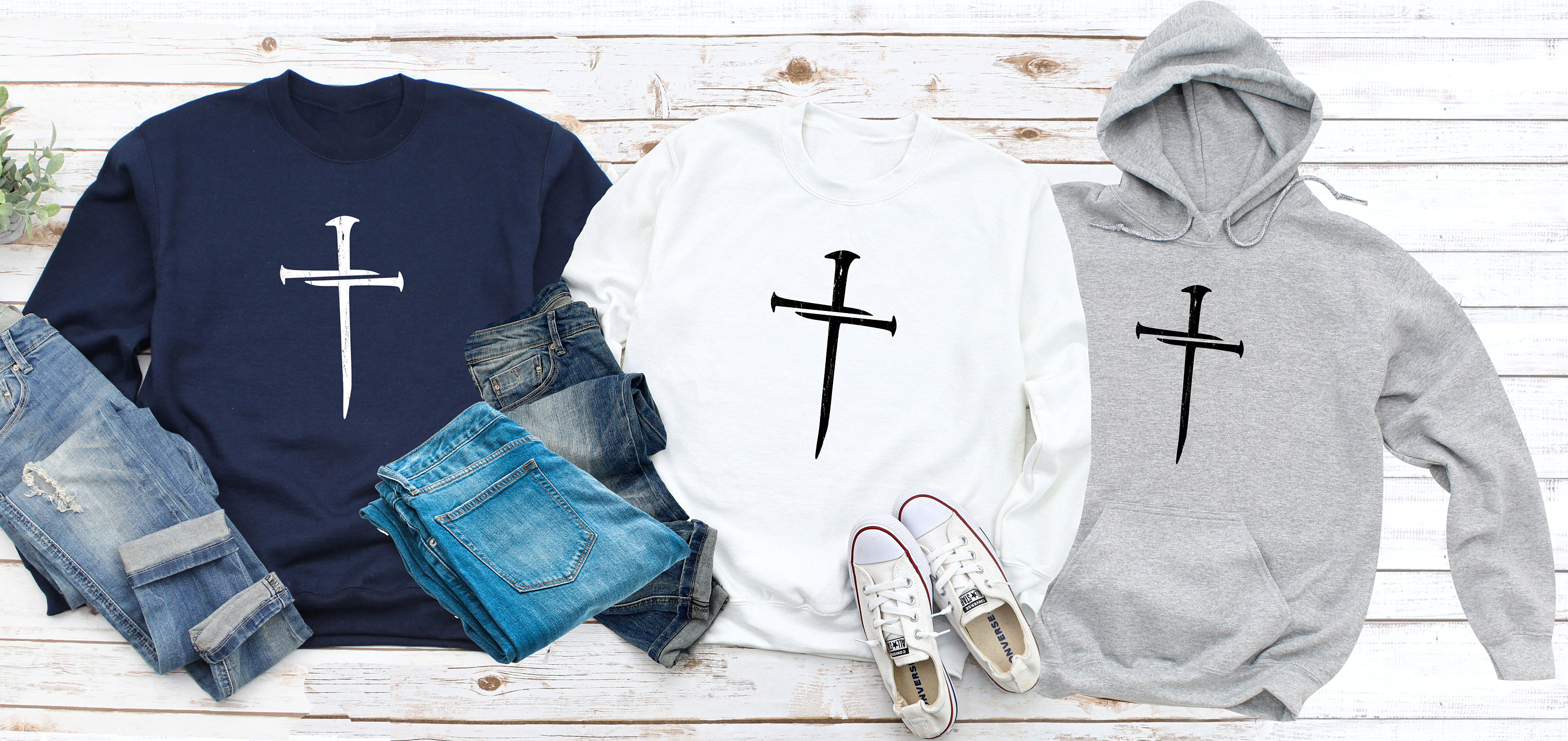 Cross Sweatshirt - Etsy