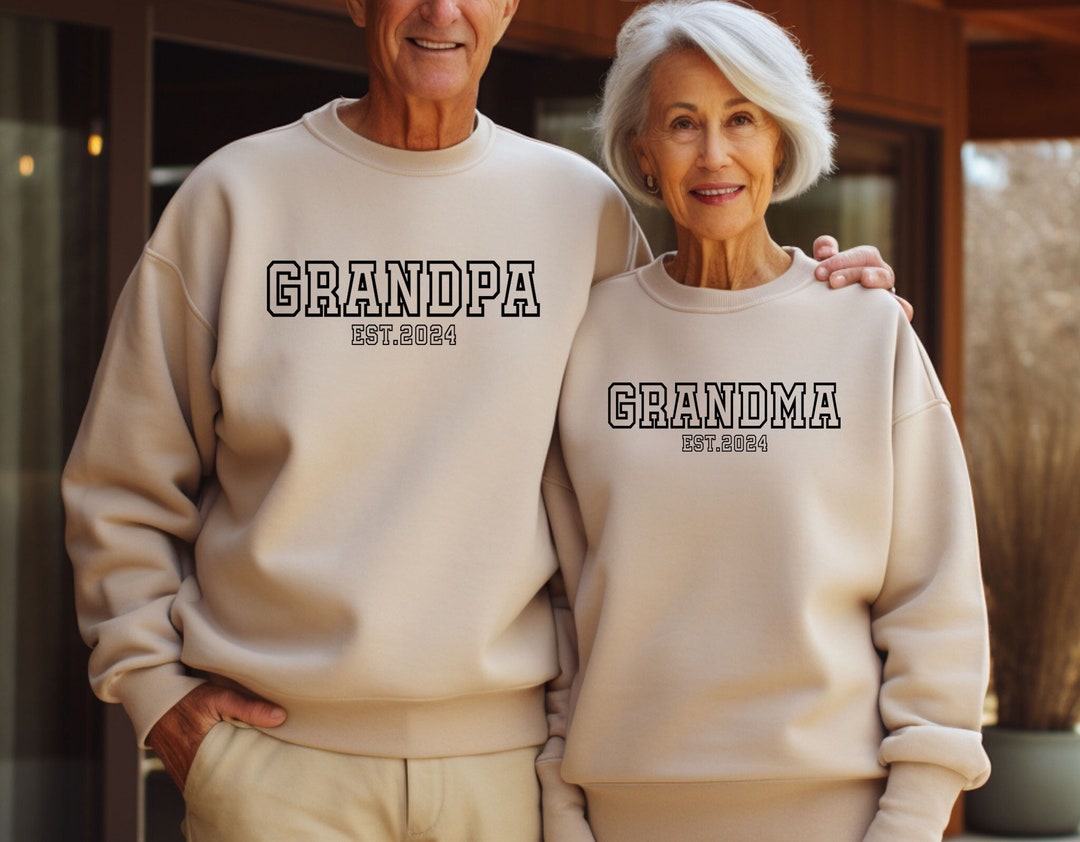 Custom Grandma and Grandpa Sweatshirt, Personalized Grandpa Est Shirt, Gift for Grandma and