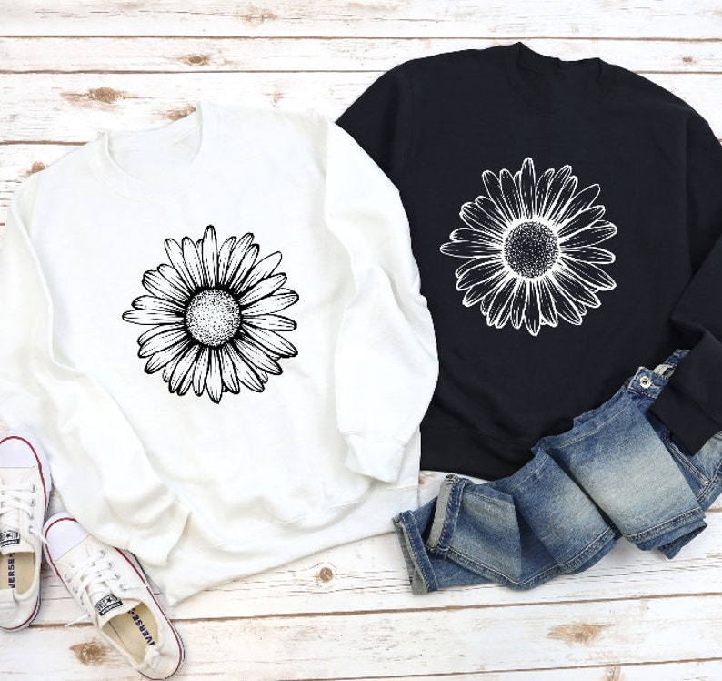 Daisy Sweatshirt Daisy Hoodie Flower Sweatshirt Wildflower Etsy