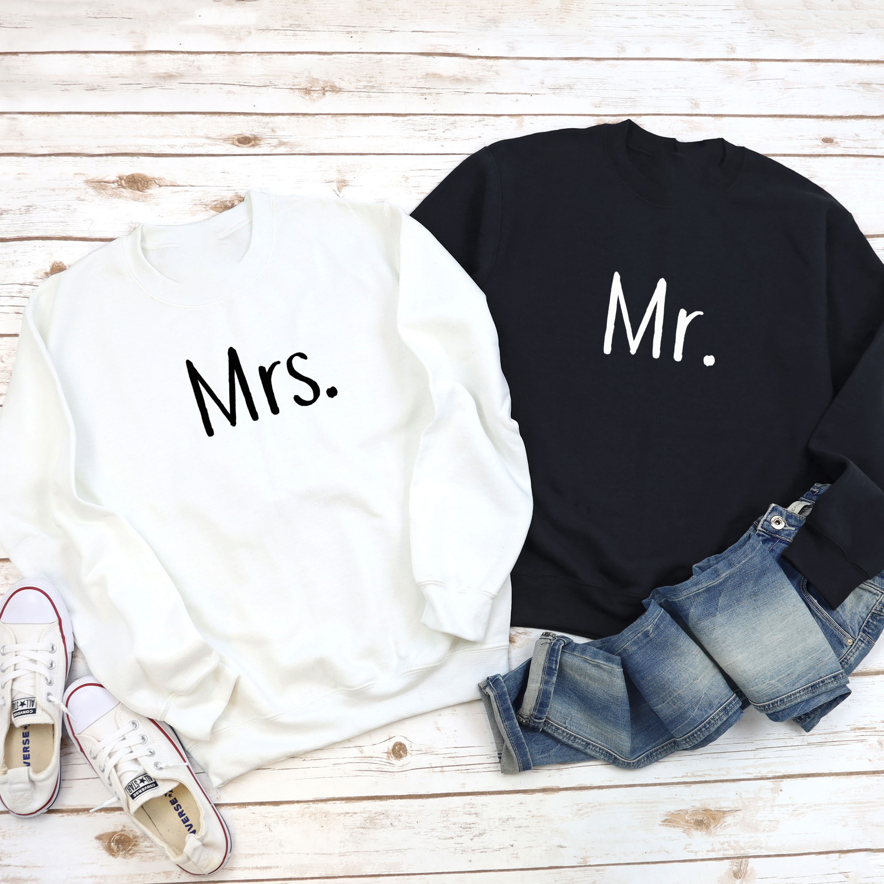 Mr and Mrs Sweatshirts Just Married Sweatshirt Wedding Wife and