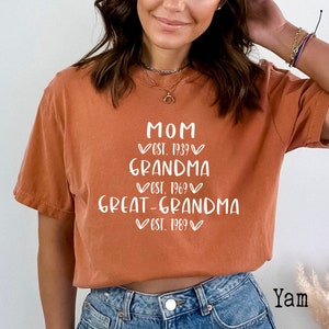 Comfort Colors®, Mom Grandma Great-Grandma Shirt, Pregnancy Announcement, Gift For Great-Grandma, Mom Shirt, Baby Reveal, Mother's Day Gift