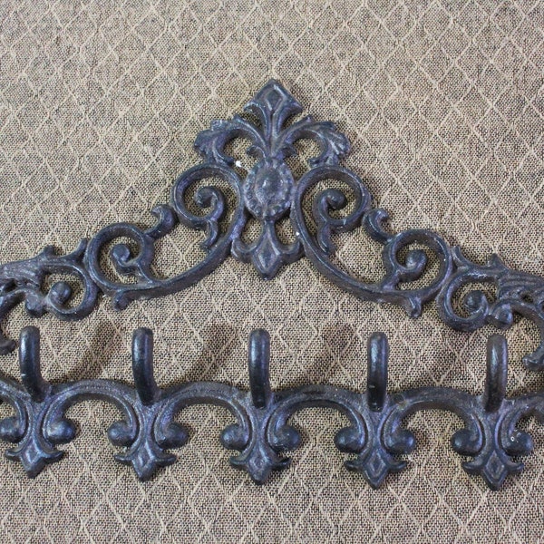 Victorian cast iron hanging rack coat hat etc