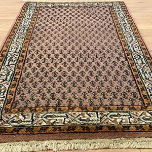oosters tapijt 137 cm = 52 inch vloerkleed Sarough Mir india wol op katoen natuurlijke kleuren