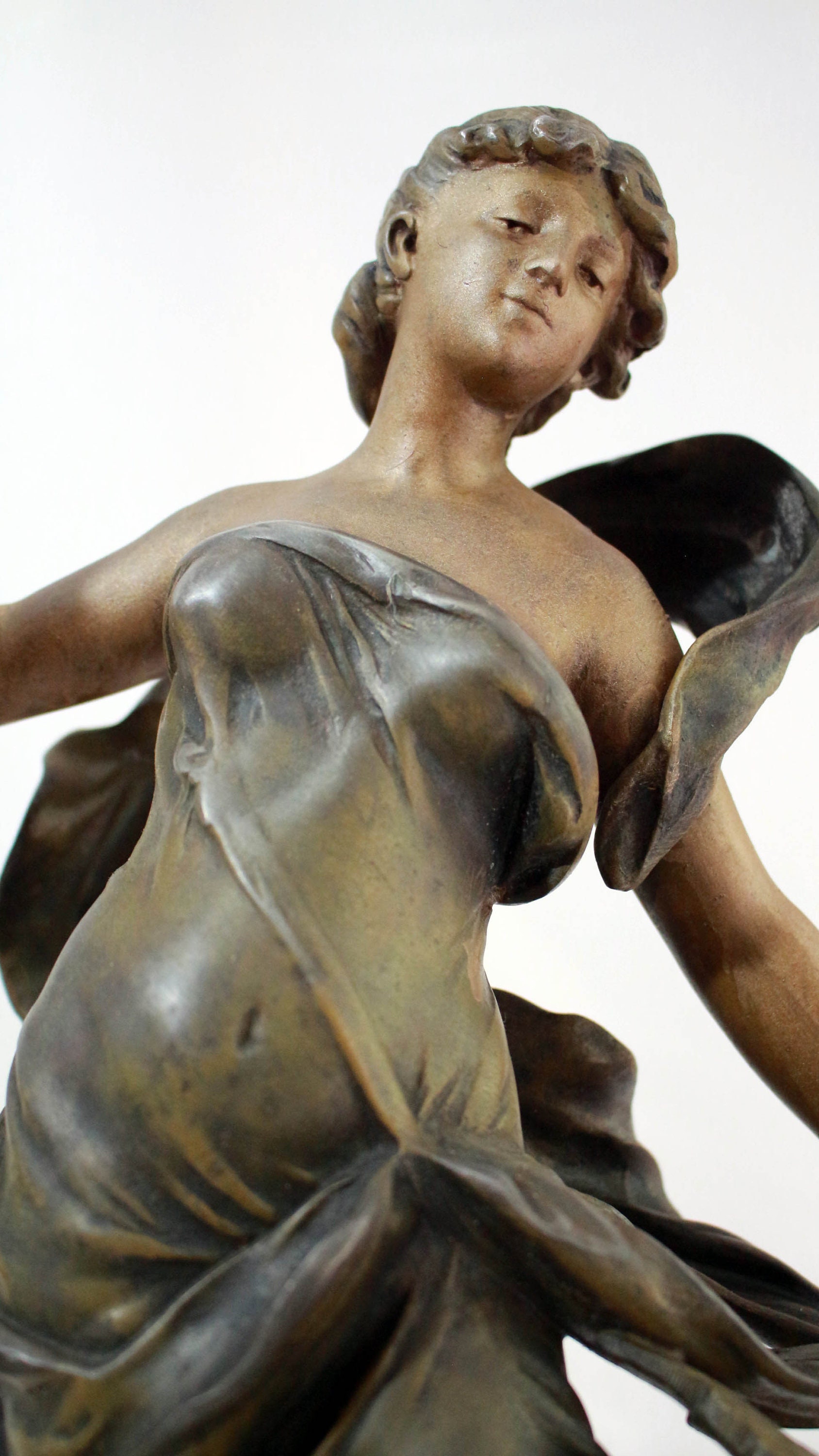 Art Nouveau Sculpture Lady With Cupido August Moreau Signed - Etsy