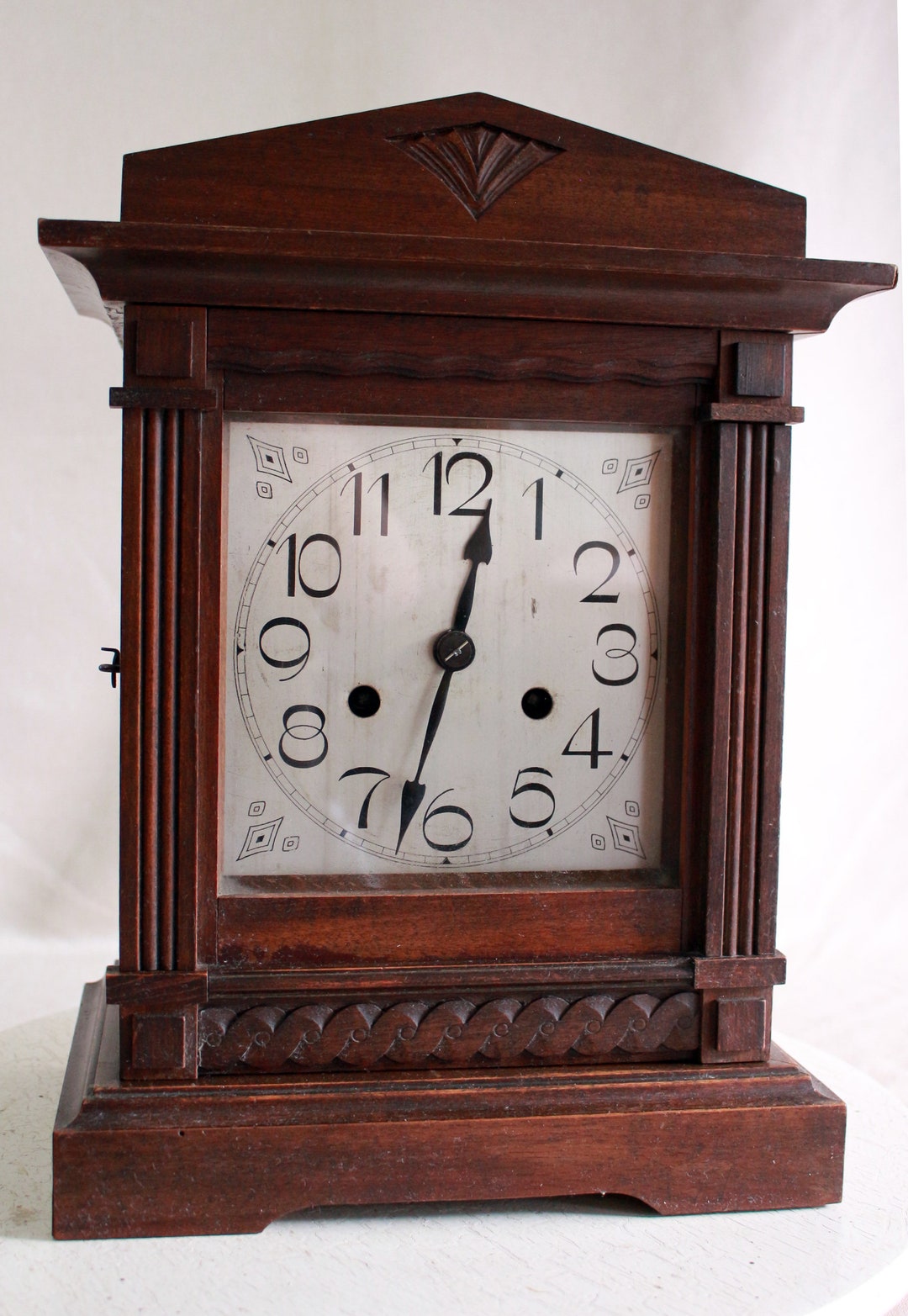 Tischuhr Uhr MÃ¤nner Holz Art Deco Holz Tischuhr 1920/30