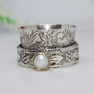 Thumb Ring solid 925 Sterling Silver Ring, Anxiety Ring, Fidget Ring,  Copper Ring, Worry Ring, Valentine's day gift, Christmas gift