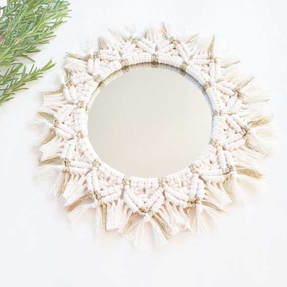 Makramee Spiegel im Boho Style | Spiegel Bodo Deko | Wanddeko