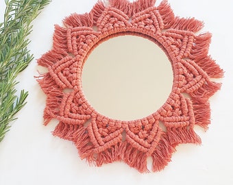 Macrame mirror in boho | Mirror Bodo Deco | wall decoration