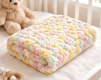 Hand-knitted fluffy baby blanket | many colors | cuddly soft couch blanket | baby gift | housewarming gift | super soft blanket