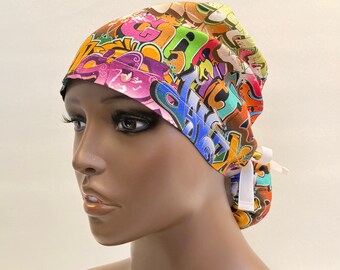 Ponytail Scrub Cap With Buttons,Medical Cap,Surgical Scrub Cap,Bonnet for Nurses,Nurse Cap,Chiefs Cap, Doctor Cap,Bonnet Hat,Dental,Unique