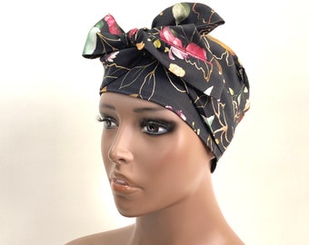 Floral medizinische Mütze: 100% Baumwolle Nurse Scrub Bonnet mit Bindebändern