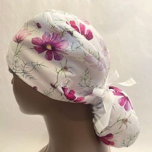 Ponytail Scrub Cap With Buttons,Medical Cap,Surgical Scrub Cap,Bonnet for Nurses,Nurse Cap,Chiefs Cap,Doctor,Bonnet Hat,Dental,Unique