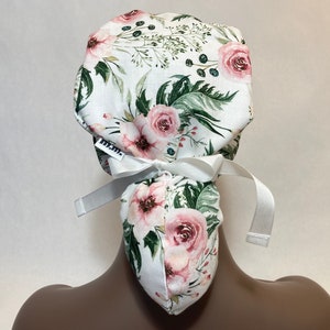 Ponytail Scrub Cap With Buttons,Medical Cap,Surgical Scrub Cap,Bonnet for Nurses,Nurse Cap,Chiefs Cap, Doctor Cap,Bonnet Hat,Dental,Unique