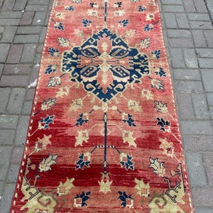 トルコ絨毯、3'1" x 6'5" ft、94 x 195 cm、アナトリア絨毯、ミッドラグ、送料無料、ハンドメイドヴィンテージ絨毯、ウール絨毯、カッパドキア絨毯、#AN47