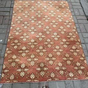 トルコ絨毯、3'7" x 5'1" ft、112 x 135 cm、アナトリア絨毯、ミッドラグ、送料無料、ハンドメイドヴィンテージ絨毯、ウール絨毯、カッパドキア絨毯、#AN71